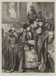 Besucher bei der Leihsammlung von Bildern in der Guildhall